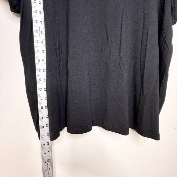 Liz & Me Platinum Collection Black Rhinestone Embellished Scoop Neck Tee 2X - Picture 8 of 9